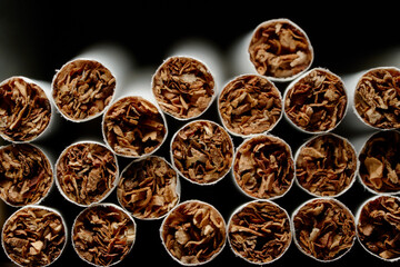 Close-up of Tobacco Cigarettes Background or texture