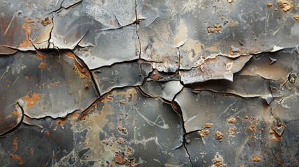 Metal surface showing scratches and fractures