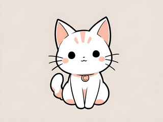 Obraz premium Cute cat kawaii vector icon illustration