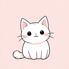 Obraz premium Cute cat kawaii illustration