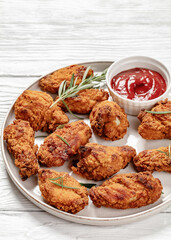 american style fried chicken wings on a plate