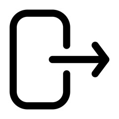 exit door logout line icon 