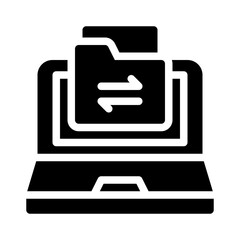 data synchronization glyph icon