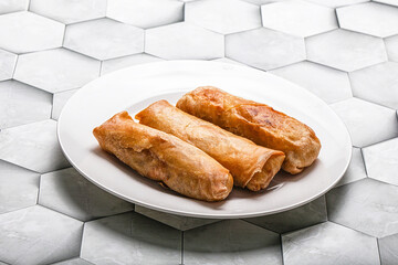 Traditional crispy fried stuffed springroll