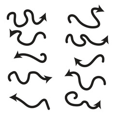 Collection set hand drawn arrows vector