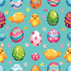 illustration of Easter Festival Seamless Patterns background