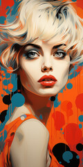 Multicolored Abstract Woman's Face