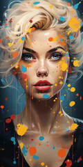 Vivid Abstract Female Portrait