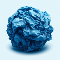 Fototapeta premium A crumpled blue paper texture filling the entire frame