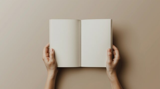 A person holding an open book in their hands
