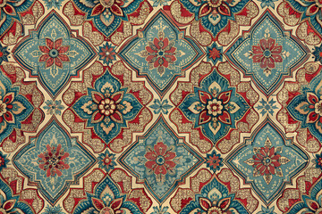 seamless batik design with a mix of traditional and contemporary elements