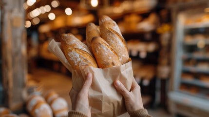 The freshly baked baguettes.