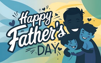 Father's day text, illustration background & typography design Generative AI