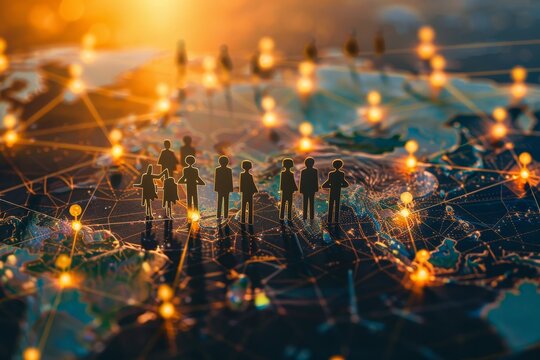 Global business networking and data analysis for hr recruitment and customer service