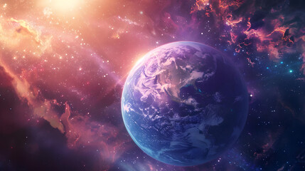 Obraz premium vibrant planet displays unity, resilience, and beauty. generative ai