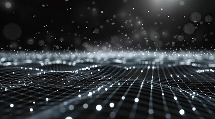 Futuristic Data Grid: Dynamic Visualization in AI Technology