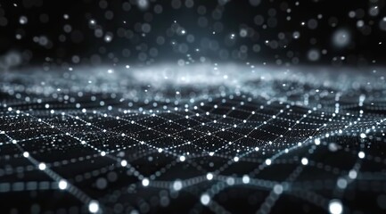 Futuristic Data Grid: Dynamic Visualization in AI Technology