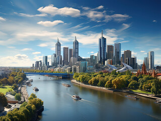 Fototapeta premium Chicago night panorama