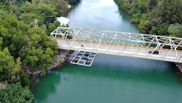 Aerial beautiful river and tree views near banda aceh city