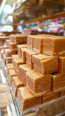 Fototapeta premium Clotted Cream Fudge in a quaint gift shop setting.
