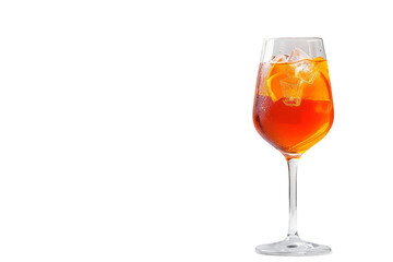 Cold cocktail Aperol spritz in an elegant glass on a transparent background