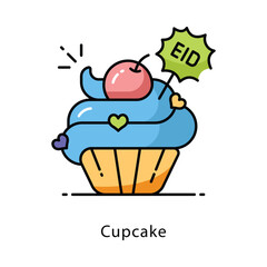 Cupcake vector filled outline icon style illustration. Symbol on White background EPS 10 File