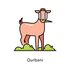 Qurbani vector filled outline icon style illustration. Symbol on White background EPS 10 File