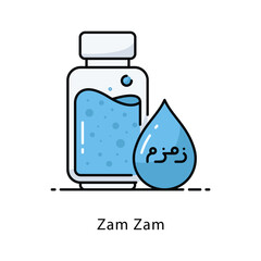 Zam Zam vector filled outline icon style illustration. Symbol on White background EPS 10 File