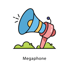 Megaphone vector filled outline icon style illustration. Symbol on White background EPS 10 File