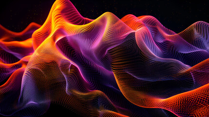 Fototapeta premium abstract background of red, orange and purple paint splashes on black background,A close up of a colorful abstract design on black background