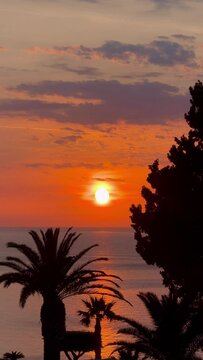 Beautiful sunset in Tropea, Italy