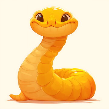 recommend clip art: Cute Cartoon Snake isolated on a white background