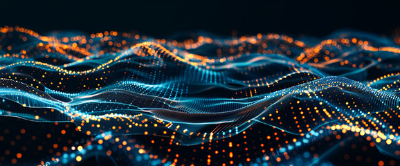 Digital background ideal for technology, plexus waves, big data waves, network concept