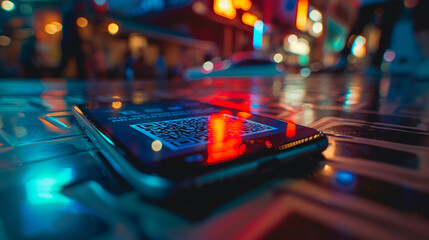 A macro shot of a QR code being scanned by a smartphone, with the AR content beginning to appear on the screen.