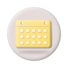 calender 3d icon on white background 