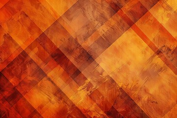 Abstract orange background pattern, autumn or fall background, thanksgiving and Halloween colors with distressed old vintage texture on modern geometric angled design, burnt orange presentation wall