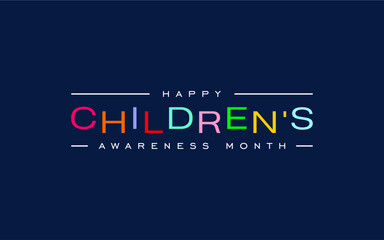 Childrens Awareness Month Holiday Concept Vector