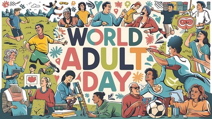 World Adult Day (Illustration-typography)