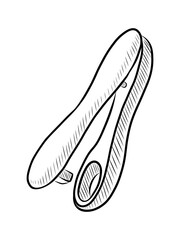 BLACK AND WHITE VECTOR CONTOUR DRAWING OF A CHERRY PITTING DEVICE