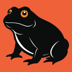 Solid color Common Toad animal vector design