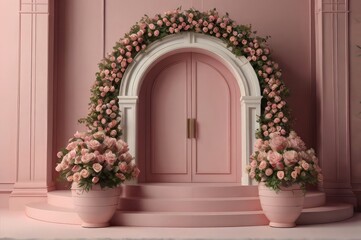 door and flowers