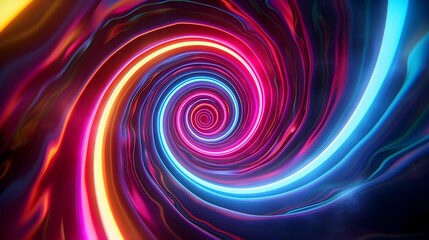 Neon Vortex: High-Contrast Clarity in Abstract Expressionist Style
