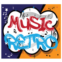 Retro Music Typography Vector Design with Vintage and Classic Style Elements