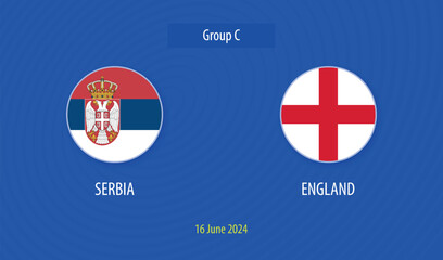 Serbia vs England soccer scoreboard Europe tournament 2024