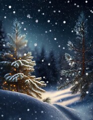 christmas tree with snow