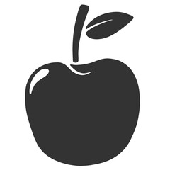 black silhouette apple icon illustration