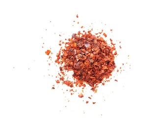 Crushed red pepper on a bright background.