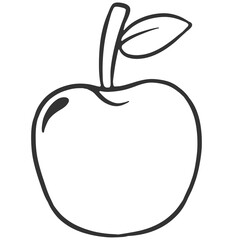 simple black outline apple icon illustration