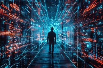 A digital labyrinth of ones and zeros, where algorithms weave through the data-scape, unlocking insights and powering the engines of innovation 