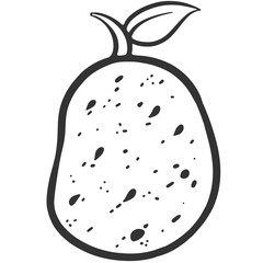 simple black outline potato icon